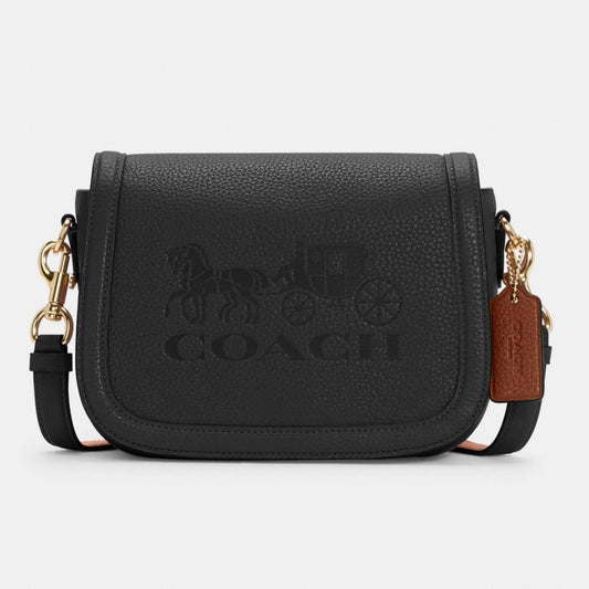 COACH Saddle Bag With Horse And Carriage with Detachable Strap for Shoulder/Crossbody Wear