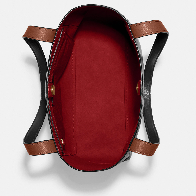 COACH Tote Bag With Horse And Carriage in Black/Redwood