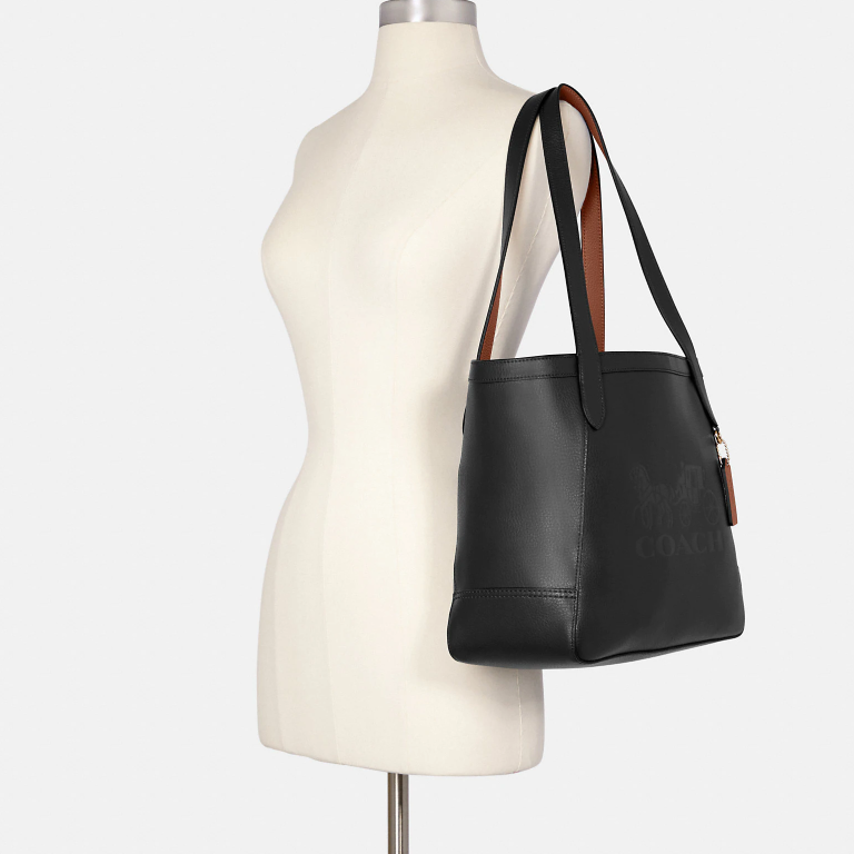 COACH Tote Bag With Horse And Carriage in Black/Redwood