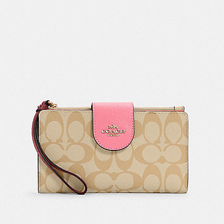C.O.A.C.H Tech Phone Wallet In Colorblock Signature Canvas