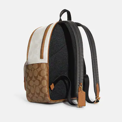 C.O.A.C.H Court Backpack In Blocked Signature Canvas