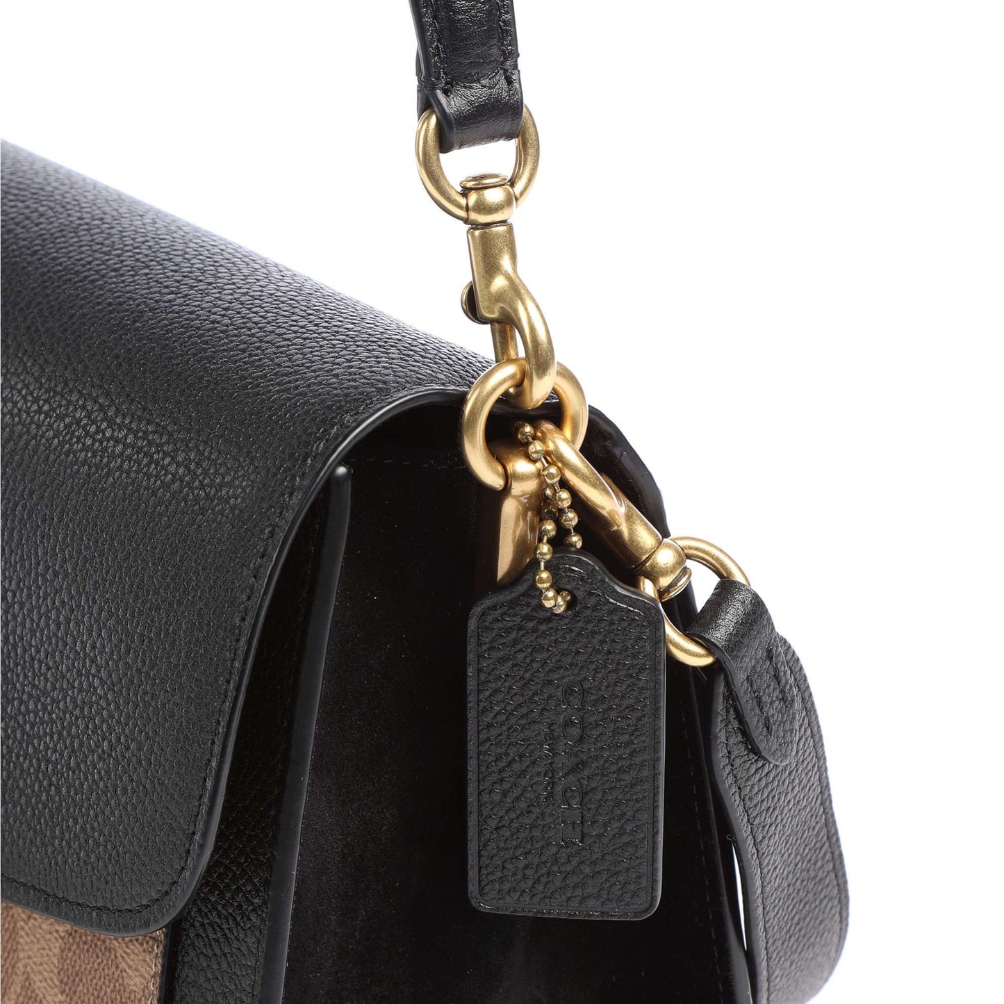 COACH Tabby Crossbody Handbag with Detachable Strap for Crossbody Wear in Elegant Black