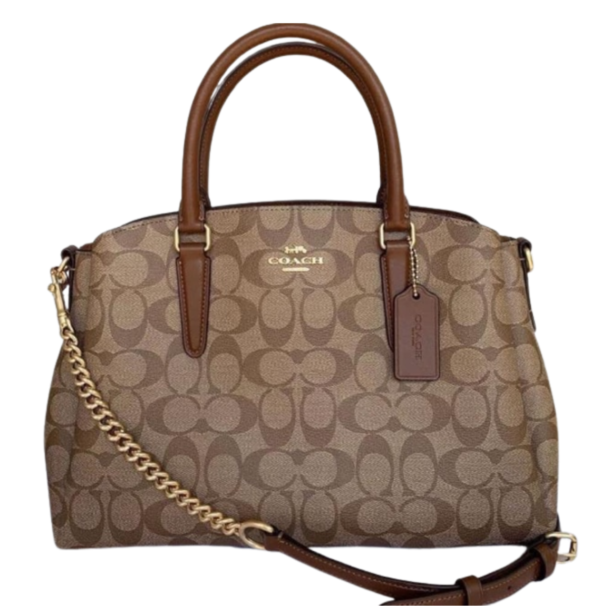 COACH Sage Carryall Handbag In Signature Canvas with Detachable Strap for Shoulder/Crossbody Wear