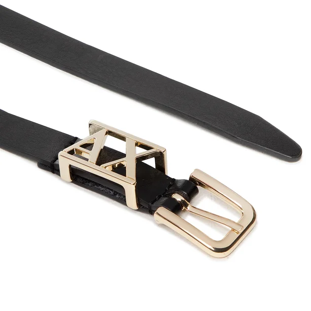 A.R.M.A.N.I E.X.C.H.A.N.G.E Logo Buckle Leather Belt