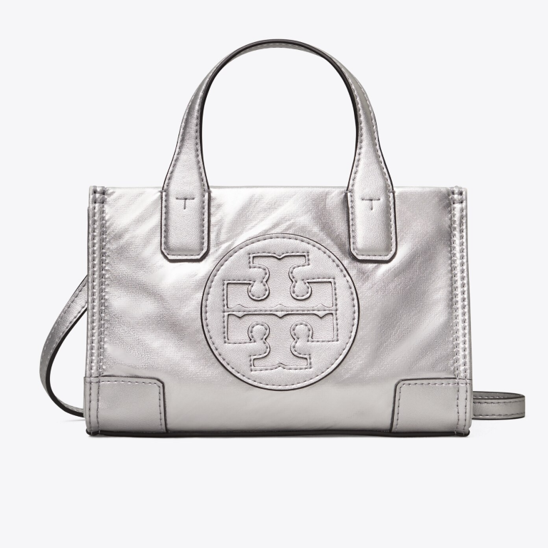 TORY BURCH Ella Metallic Micro Tote Bag