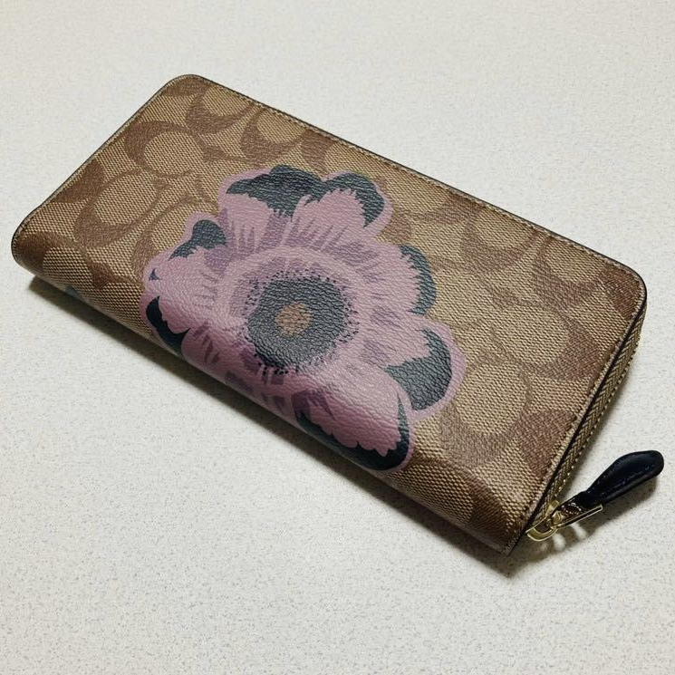 C.O.A.C.H Signature Accordion Zip Wallet With Kaffe Fassett Print