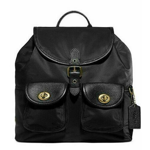 Coach Nylon Leather Cargo Backpack