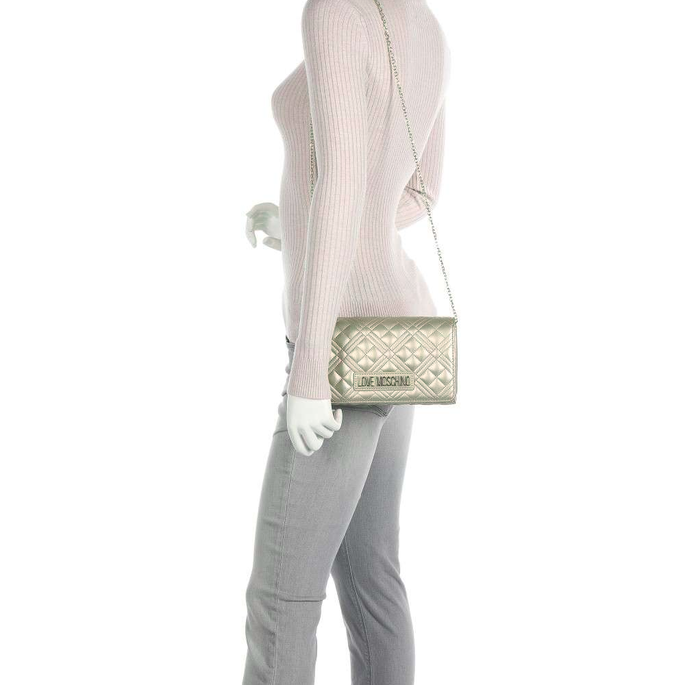 L.O.V.E M.O.S.C.H.I.N.O Shoulder Bag In Quilted Synthetic Nappa Leather