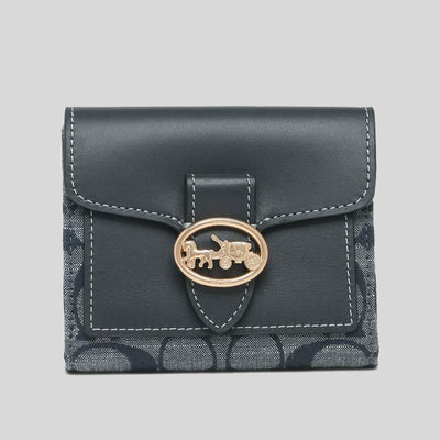 Coach Georgie Small Wallet In Signature Chambray