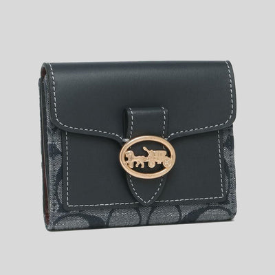 Coach Georgie Small Wallet In Signature Chambray