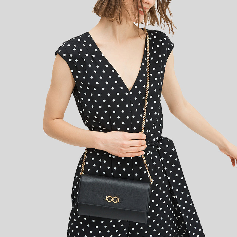 KATE SPADE Toujours Chain Clutch Bag with Strap for Crossbody Wear