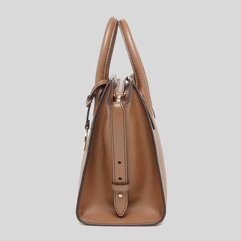 MICHAEL KORS Avril Small Leather Top Zip Satchel Handbag With Detachable Crossbody Strap