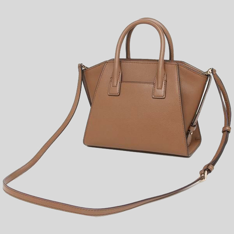 MICHAEL KORS Avril Small Leather Top Zip Satchel Handbag With Detachable Crossbody Strap