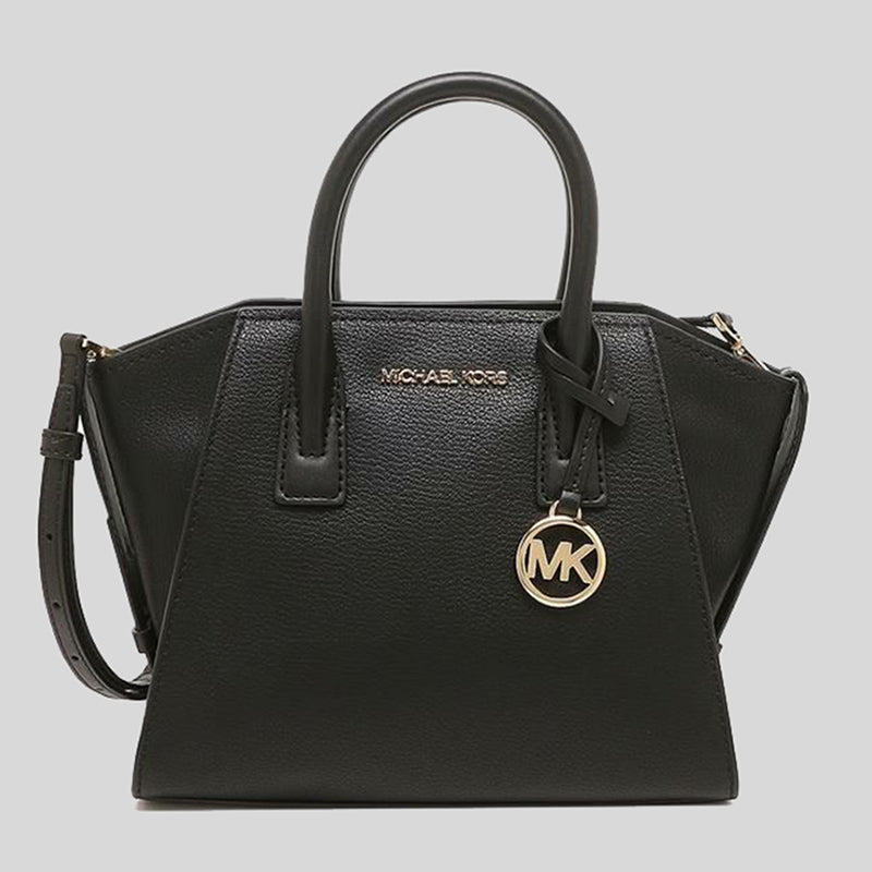 MICHAEL KORS Avril Small Leather Top Zip Satchel Handbag With Detachable Crossbody Strap