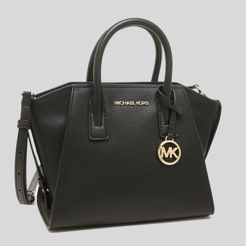 MICHAEL KORS Avril Small Leather Top Zip Satchel Handbag With Detachable Crossbody Strap