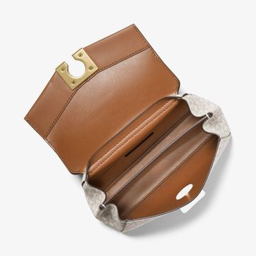 MICHAEL KORS Lita Small Two-tone Logo And Leather Crossbody Women's Bag