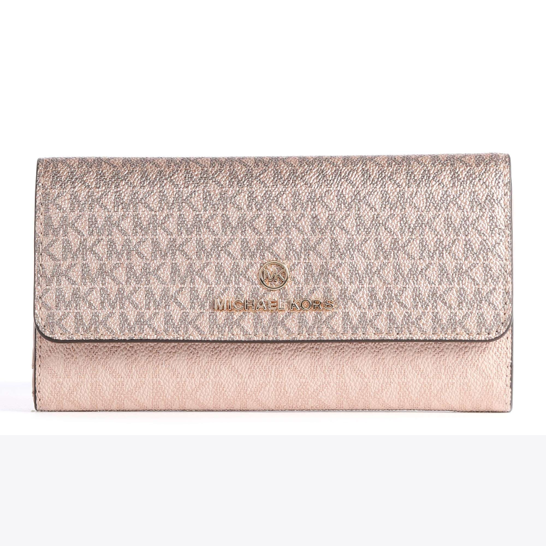 MICHAEL KORS Jet Set Charm Ladies Tri-fold Wallet in Antique Pink