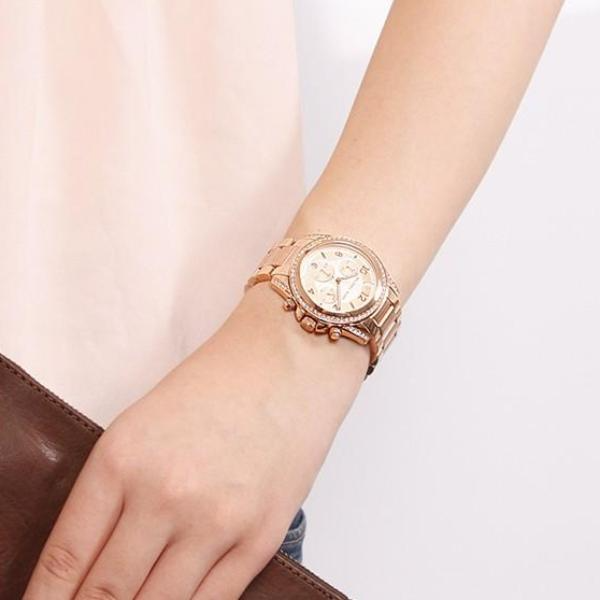 MICHAEL KORS Women's Blair Chronograph Rose Gold-Tone Stainless Steel Watch