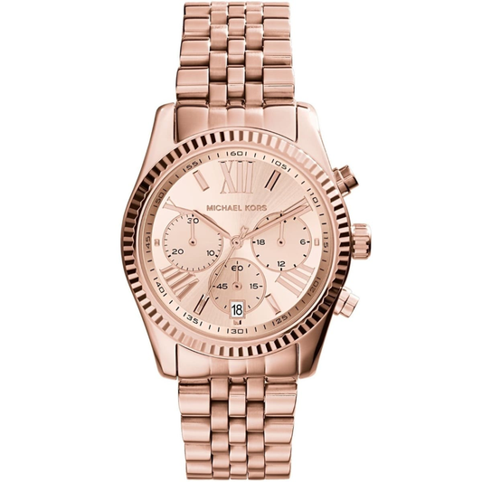 MICHAEL KORS Lexington Analog/Chronograph Rose Dial Ladies Watch