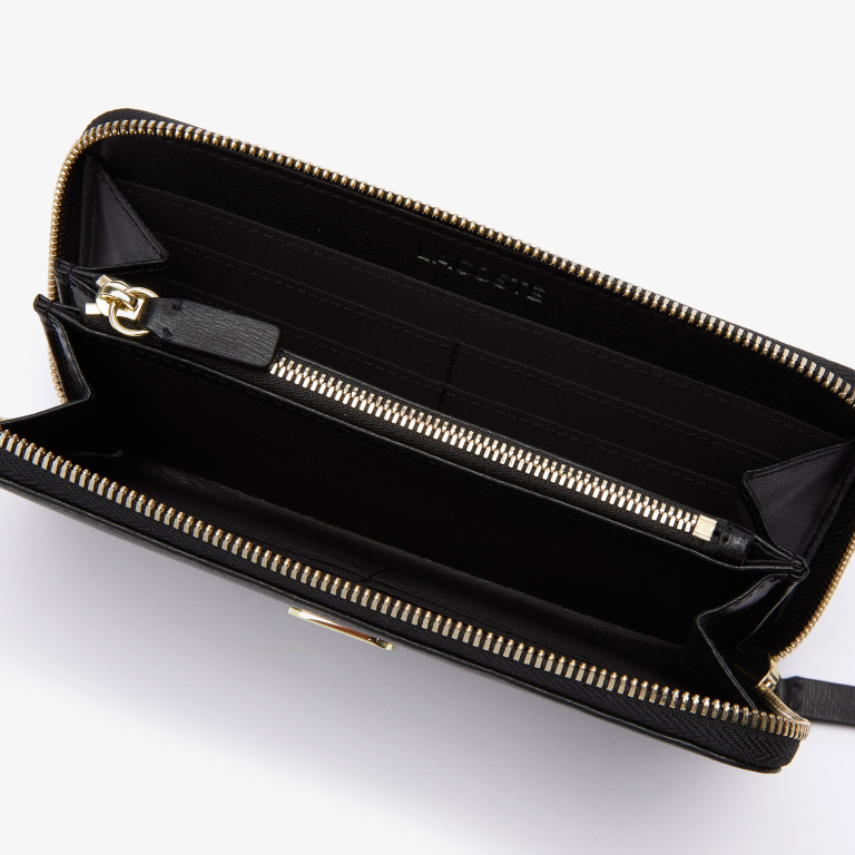 L.A.C.O.S.T.E Women's Amelia Leather Large Zip Wallet