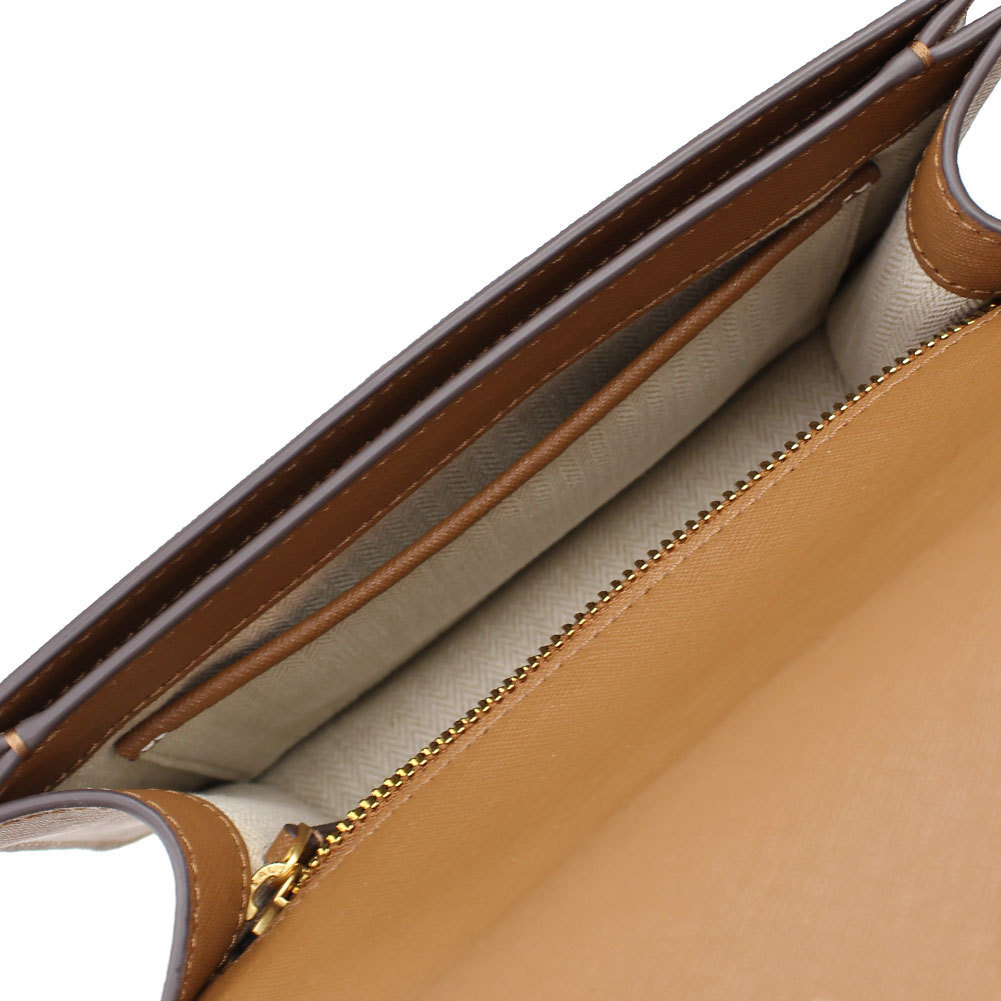 TORY BURCH 2 WAY Chain Plain Leather Elegant Bag with Strap for Shoulder/Crossbody Wear