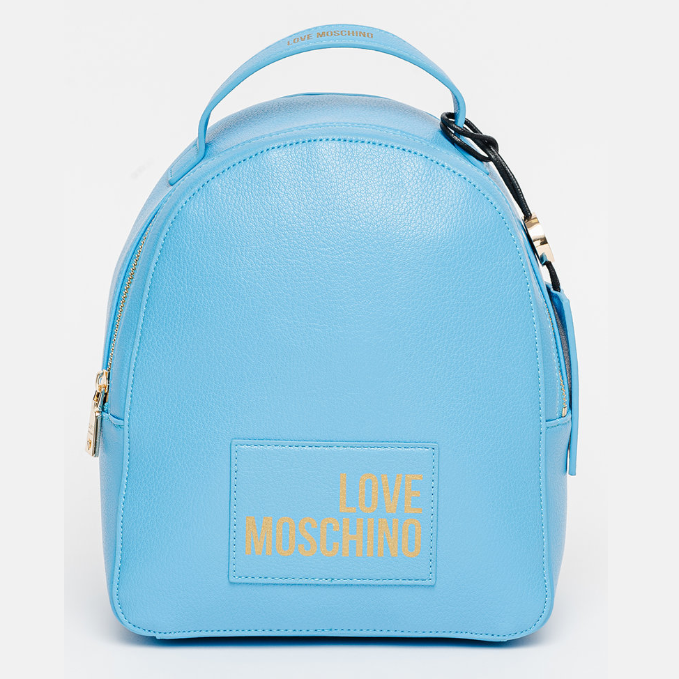 L.O.V.E M.O.S.C.H.I.N.O Women Backpack with Printed Gold Logo
