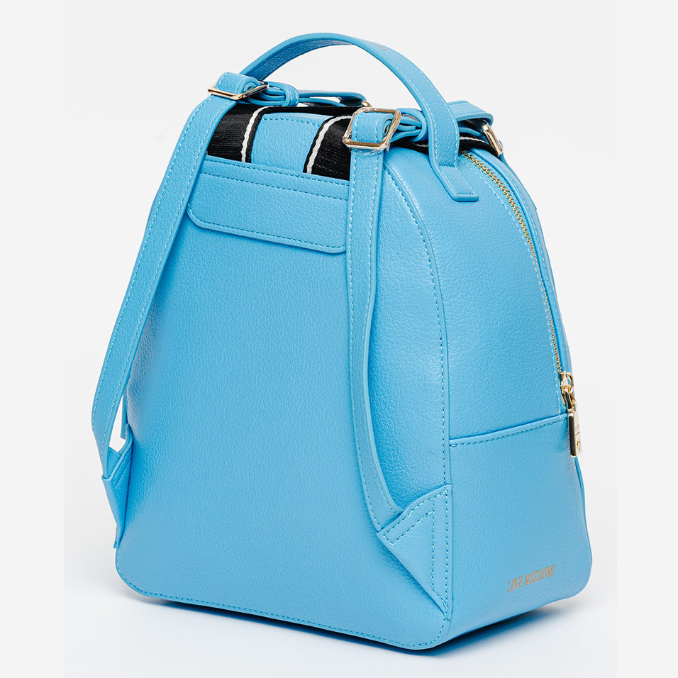 L.O.V.E M.O.S.C.H.I.N.O Women Backpack with Printed Gold Logo