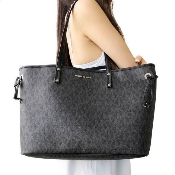 MICHAEL KORS Jet Set Travel Large Top-Zip Drawstring Shoulder/Tote Bag with Pouch