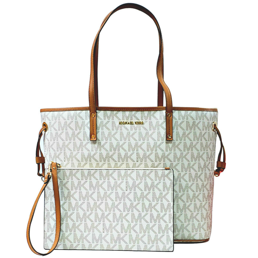 MICHAEL KORS Jet Set Travel Large Top-Zip Drawstring Shoulder/Tote Bag with Pouch