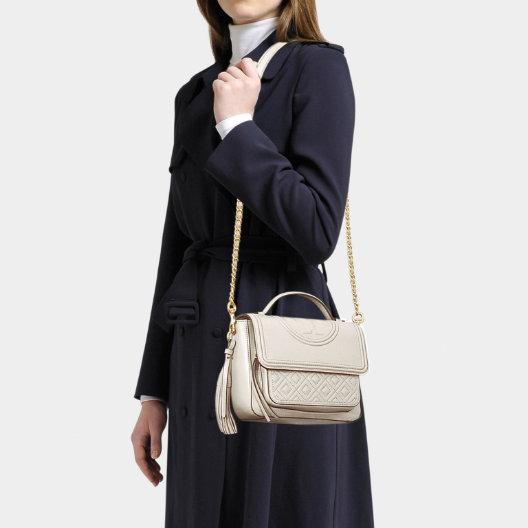 TORY BURCH Fleming Satchel with Removable Strap for Shoulder/Crossbody Wear