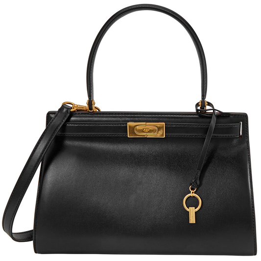 TORY BURCH Lee Radziwill Satchel Bag with Detachable/Adjustable Strap In Smooth Leather for Shoulder/Crossbody Wear