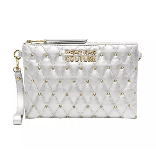 V.E.R.S.A.C.E J.E.A.N.S Quilted Pouch/Wristlet with Studs for Crossbody Wear